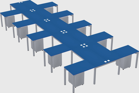 Shared l-shaped desk