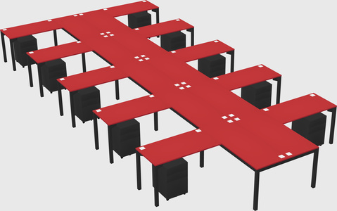 Shared l-shaped desk