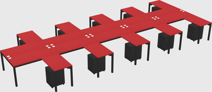 Shared l-shaped desk