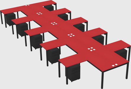 Shared l-shaped desk