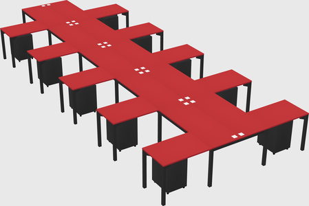 Shared l-shaped desk