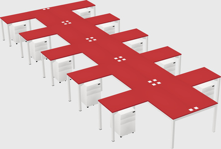 Shared l-shaped desk