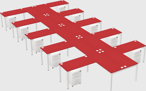 Shared l-shaped desk