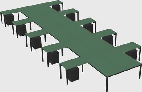 Shared l-shaped desk