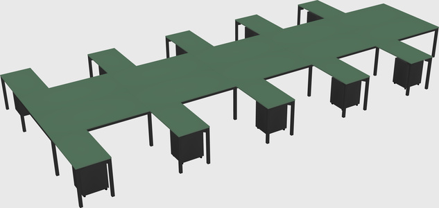 Shared l-shaped desk