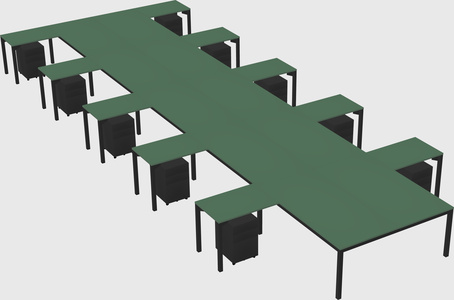 Shared l-shaped desk