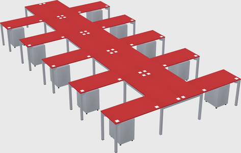 Shared l-shaped desk