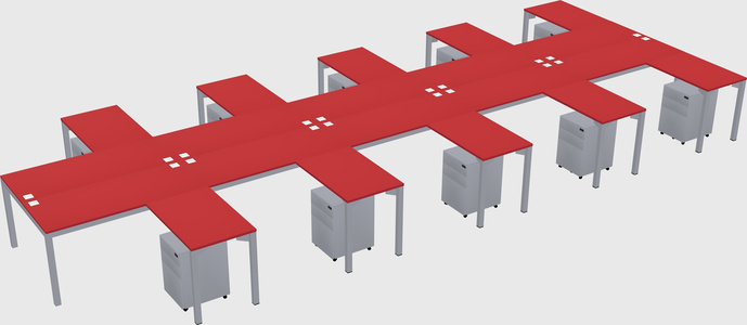 Shared l-shaped desk