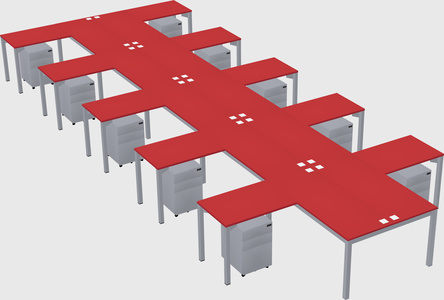 Shared l-shaped desk