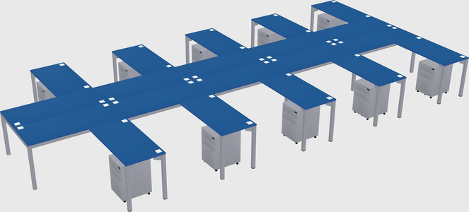 Shared l-shaped desk