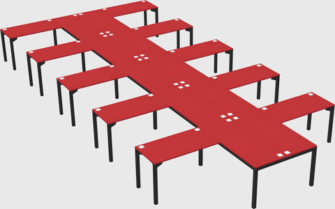 Shared l-shaped desk
