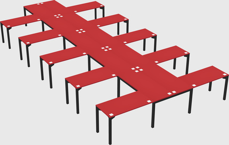 Shared l-shaped desk