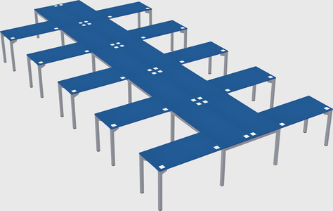 Shared l-shaped desk