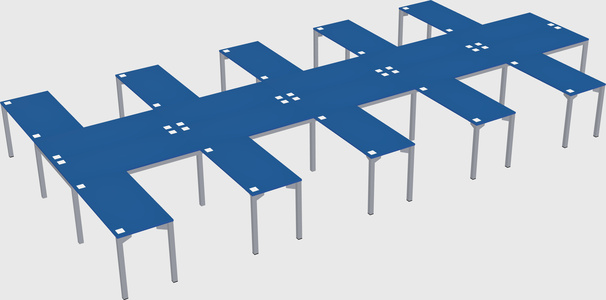 Shared l-shaped desk