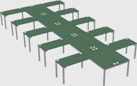 Shared l-shaped desk