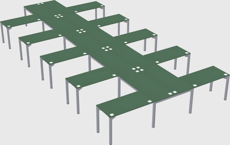 Shared l-shaped desk