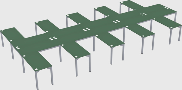 Shared l-shaped desk