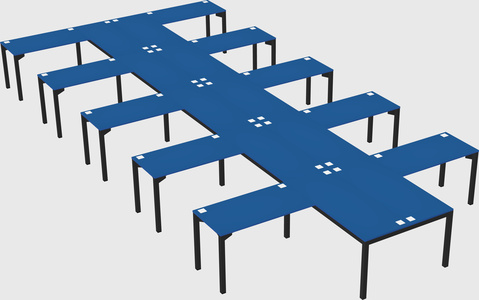 Shared l-shaped desk