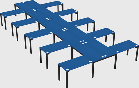 Shared l-shaped desk
