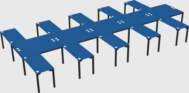 Shared l-shaped desk