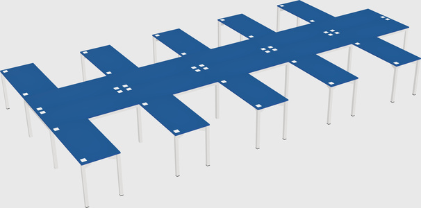 Shared l-shaped desk