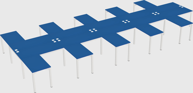 Shared l-shaped desk