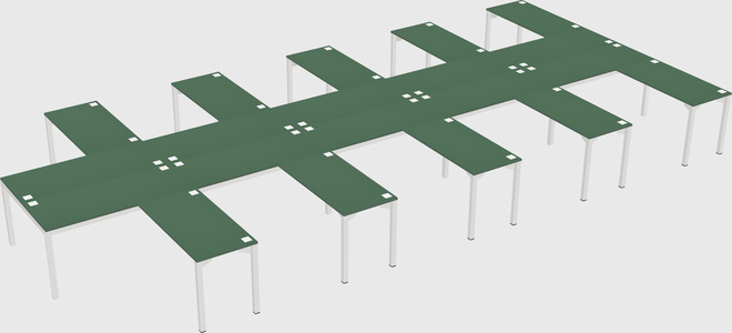 Shared l-shaped desk