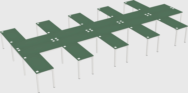 Shared l-shaped desk