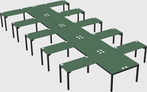 Shared l-shaped desk