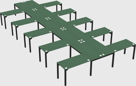 Shared l-shaped desk