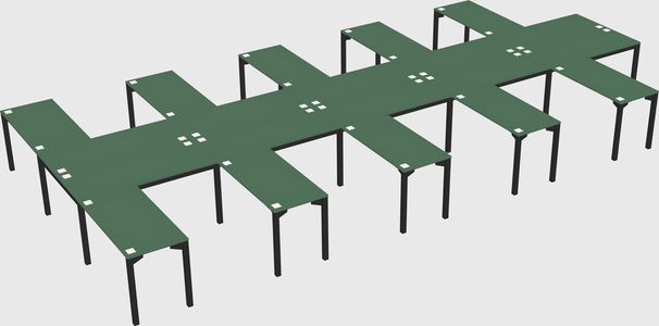 Shared l-shaped desk