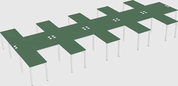 Shared l-shaped desk