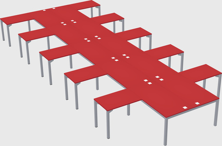 Shared l-shaped desk