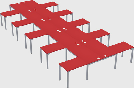 Shared l-shaped desk