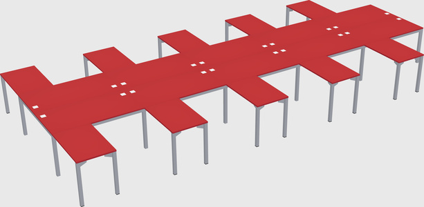 Shared l-shaped desk