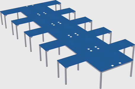 Shared l-shaped desk