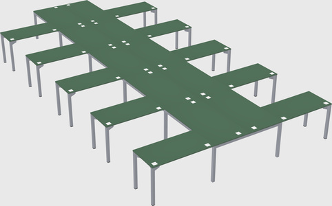 Shared l-shaped desk