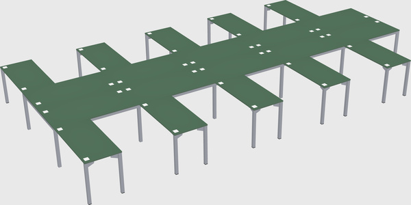 Shared l-shaped desk