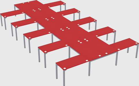 Shared l-shaped desk