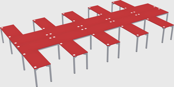 Shared l-shaped desk