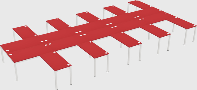 Shared l-shaped desk