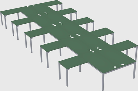Shared l-shaped desk