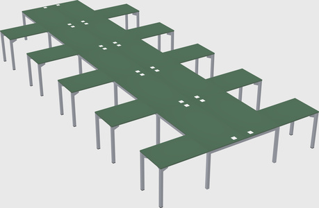 Shared l-shaped desk