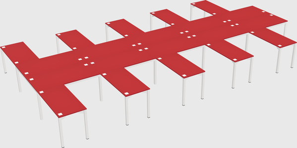 Shared l-shaped desk