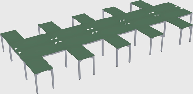 Shared l-shaped desk