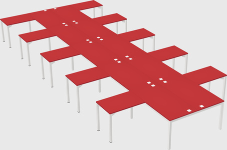 Shared l-shaped desk