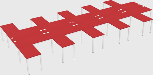 Shared l-shaped desk