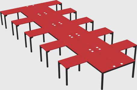 Shared l-shaped desk