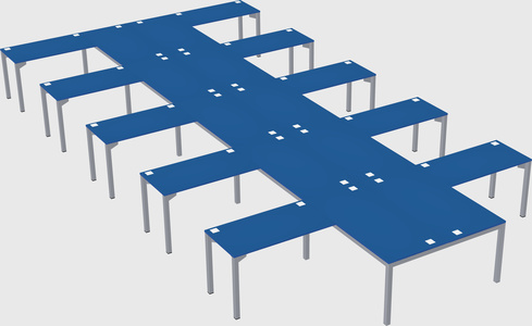 Shared l-shaped desk