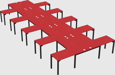 Shared l-shaped desk